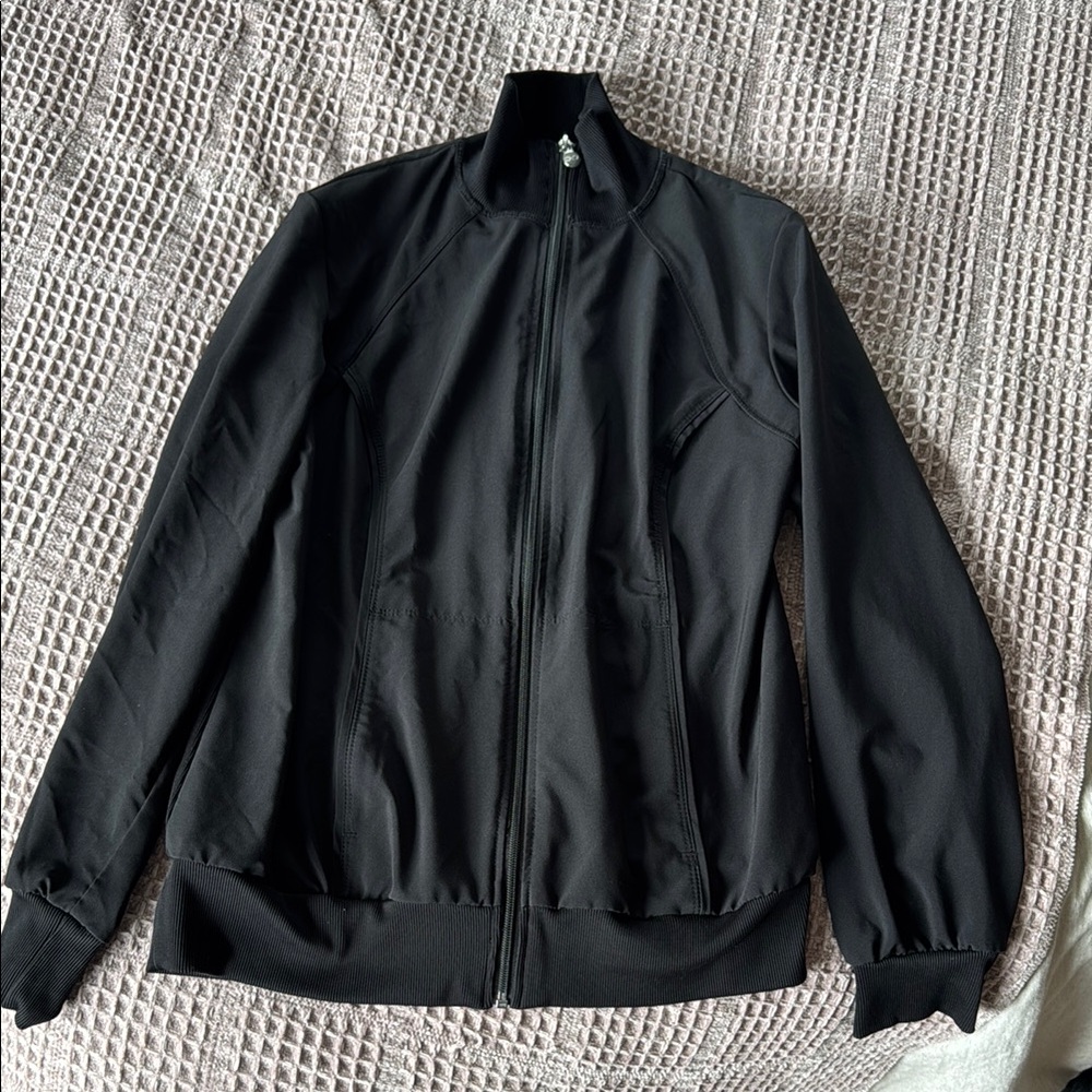 Cherokee Black Windbreaker Lightweight Jacket with Stand-Up Collar